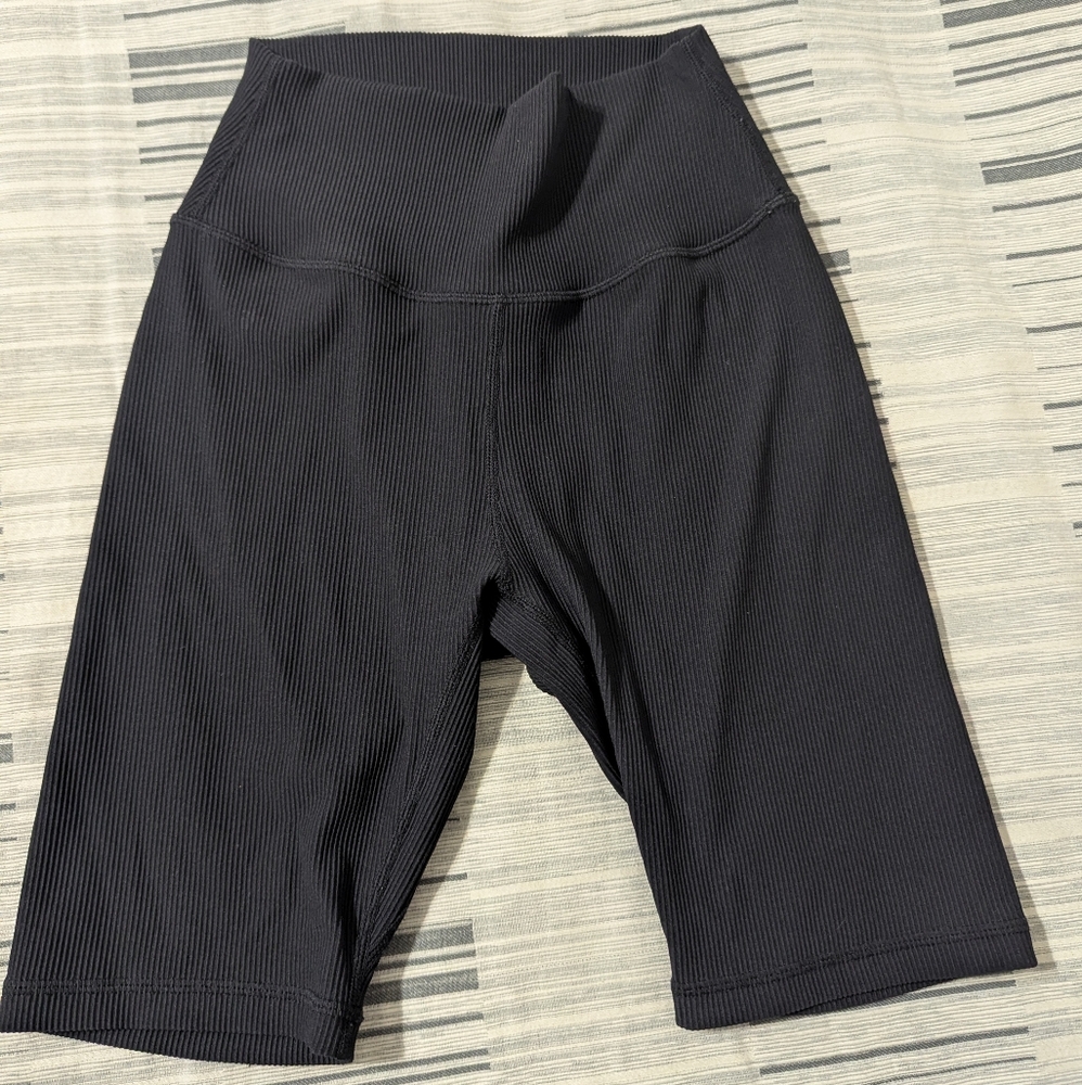 Zyia Black Women's Rivbed Biker Shorts